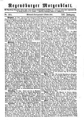 Regensburger Morgenblatt Mittwoch 2. Oktober 1861