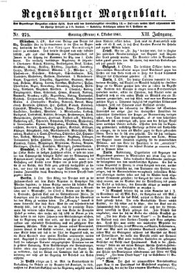 Regensburger Morgenblatt Sonntag 6. Oktober 1861