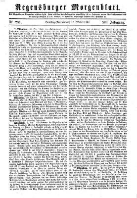 Regensburger Morgenblatt Samstag 12. Oktober 1861