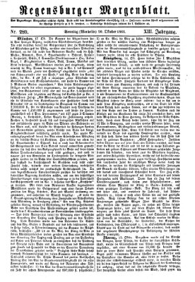 Regensburger Morgenblatt Sonntag 20. Oktober 1861