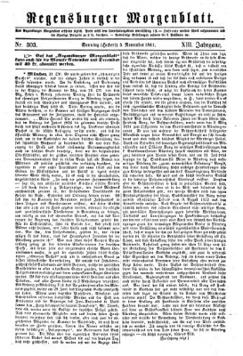 Regensburger Morgenblatt Sonntag 3. November 1861