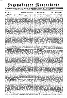 Regensburger Morgenblatt Dienstag 12. November 1861