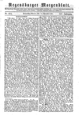 Regensburger Morgenblatt Donnerstag 14. November 1861