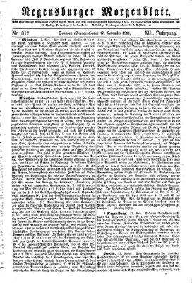 Regensburger Morgenblatt Sonntag 17. November 1861