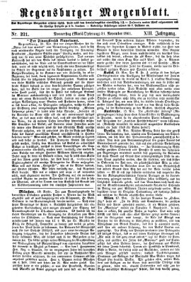 Regensburger Morgenblatt Donnerstag 21. November 1861