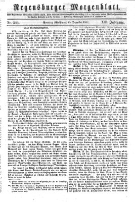 Regensburger Morgenblatt Sonntag 15. Dezember 1861