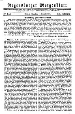 Regensburger Morgenblatt Mittwoch 18. Dezember 1861