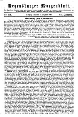 Regensburger Morgenblatt Samstag 21. Dezember 1861