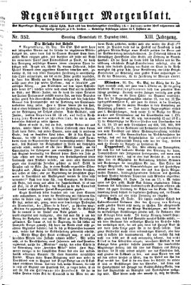 Regensburger Morgenblatt Sonntag 22. Dezember 1861