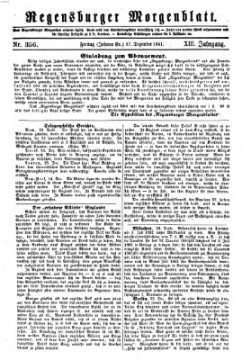 Regensburger Morgenblatt Freitag 27. Dezember 1861