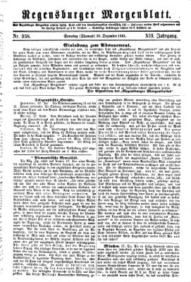 Regensburger Morgenblatt Sonntag 29. Dezember 1861