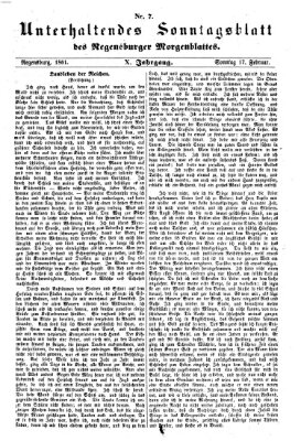 Regensburger Morgenblatt. Unterhaltendes Sonntagsblatt des Regensburger Morgenblattes (Regensburger Morgenblatt) Sonntag 17. Februar 1861