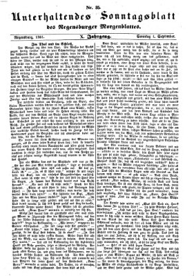 Regensburger Morgenblatt. Unterhaltendes Sonntagsblatt des Regensburger Morgenblattes (Regensburger Morgenblatt) Sonntag 1. September 1861