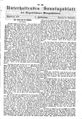 Regensburger Morgenblatt. Unterhaltendes Sonntagsblatt des Regensburger Morgenblattes (Regensburger Morgenblatt) Sonntag 22. September 1861