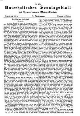 Regensburger Morgenblatt. Unterhaltendes Sonntagsblatt des Regensburger Morgenblattes (Regensburger Morgenblatt) Sonntag 6. Oktober 1861