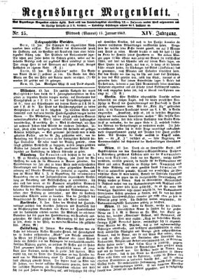 Regensburger Morgenblatt Mittwoch 15. Januar 1862