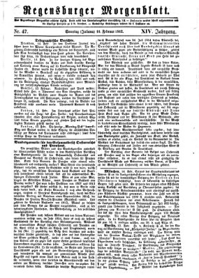 Regensburger Morgenblatt Sonntag 16. Februar 1862