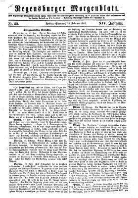 Regensburger Morgenblatt Freitag 21. Februar 1862