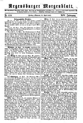 Regensburger Morgenblatt Freitag 25. April 1862