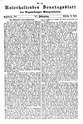 Regensburger Morgenblatt Sonntag 20. April 1862