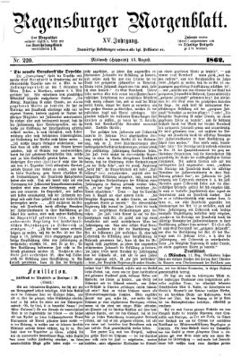 Regensburger Morgenblatt Mittwoch 13. August 1862