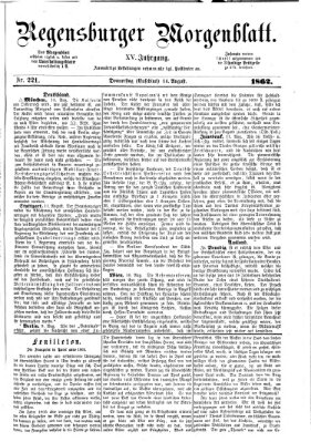 Regensburger Morgenblatt Donnerstag 14. August 1862