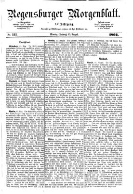 Regensburger Morgenblatt Montag 25. August 1862