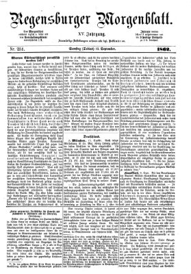 Regensburger Morgenblatt Samstag 13. September 1862