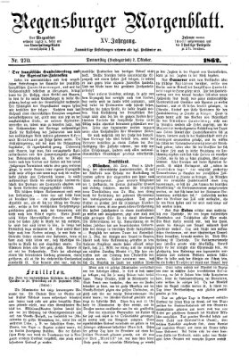 Regensburger Morgenblatt Donnerstag 2. Oktober 1862