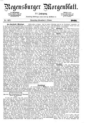 Regensburger Morgenblatt Donnerstag 9. Oktober 1862