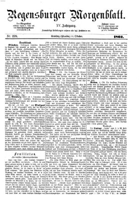 Regensburger Morgenblatt Samstag 11. Oktober 1862