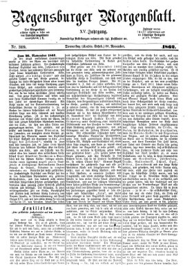 Regensburger Morgenblatt Donnerstag 20. November 1862