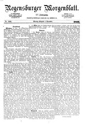 Regensburger Morgenblatt Montag 1. Dezember 1862