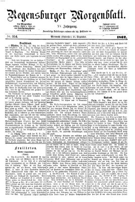 Regensburger Morgenblatt Mittwoch 31. Dezember 1862