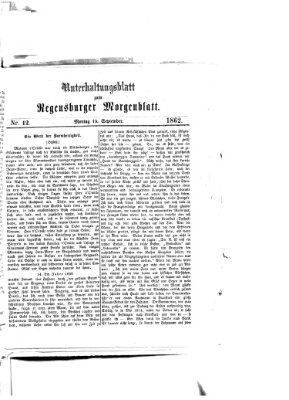 Regensburger Morgenblatt Montag 15. September 1862