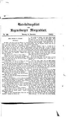 Regensburger Morgenblatt Montag 10. November 1862