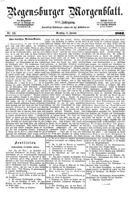 Regensburger Morgenblatt Samstag 17. Januar 1863