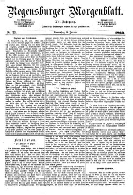 Regensburger Morgenblatt Donnerstag 29. Januar 1863