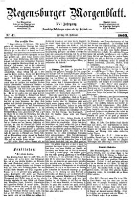 Regensburger Morgenblatt Freitag 20. Februar 1863