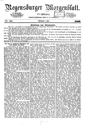 Regensburger Morgenblatt Mittwoch 1. Juli 1863