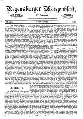 Regensburger Morgenblatt Samstag 29. August 1863