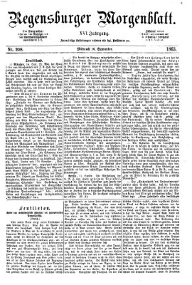 Regensburger Morgenblatt Mittwoch 16. September 1863