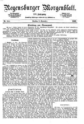 Regensburger Morgenblatt Samstag 19. September 1863