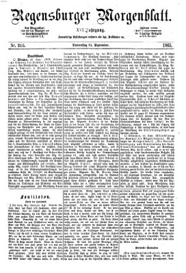 Regensburger Morgenblatt Donnerstag 24. September 1863