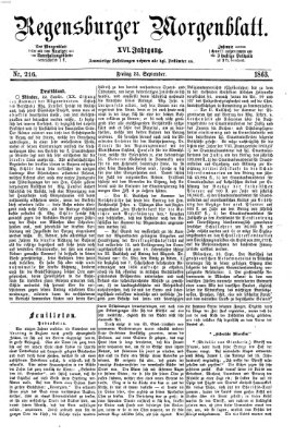 Regensburger Morgenblatt Freitag 25. September 1863