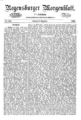 Regensburger Morgenblatt Sonntag 27. September 1863