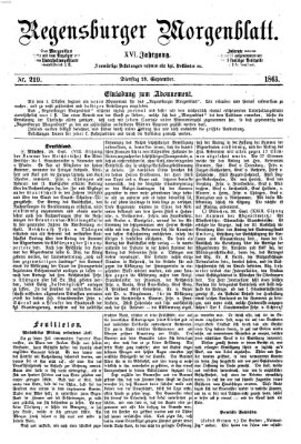 Regensburger Morgenblatt Dienstag 29. September 1863