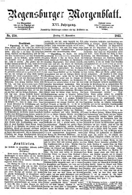 Regensburger Morgenblatt Freitag 27. November 1863