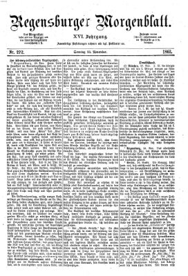 Regensburger Morgenblatt Sonntag 29. November 1863