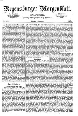 Regensburger Morgenblatt Dienstag 1. Dezember 1863